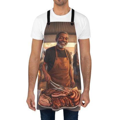 BBQ Pitmaster Apron — Grilling Chef Apron with Smiling Pitmaster Design