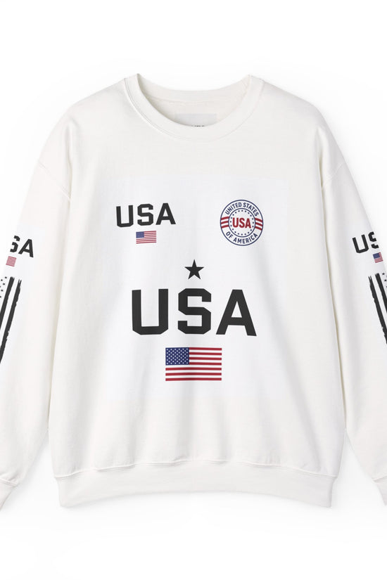 USA Flag Crewneck Sweatshirt — Patriotic American Graphic Pullover