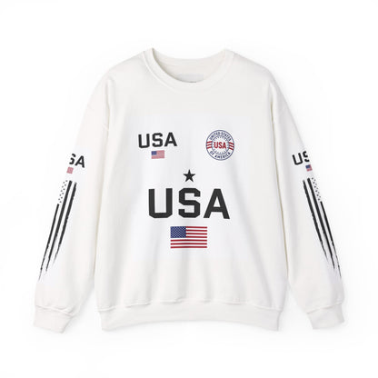 USA Flag Crewneck Sweatshirt — Patriotic American Graphic Pullover