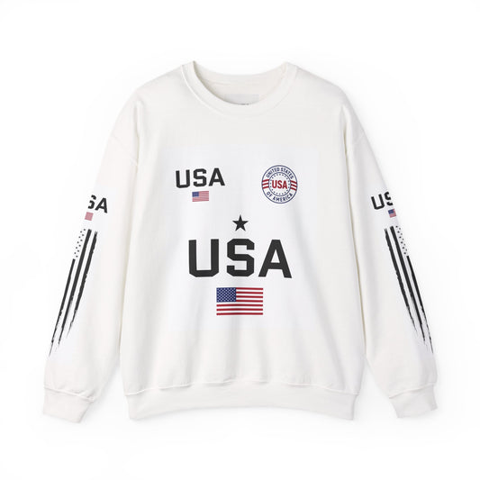 USA Flag Crewneck Sweatshirt — Patriotic American Graphic Pullover