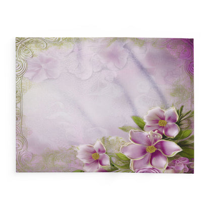 Floral Pink Vintage Fleece Blanket