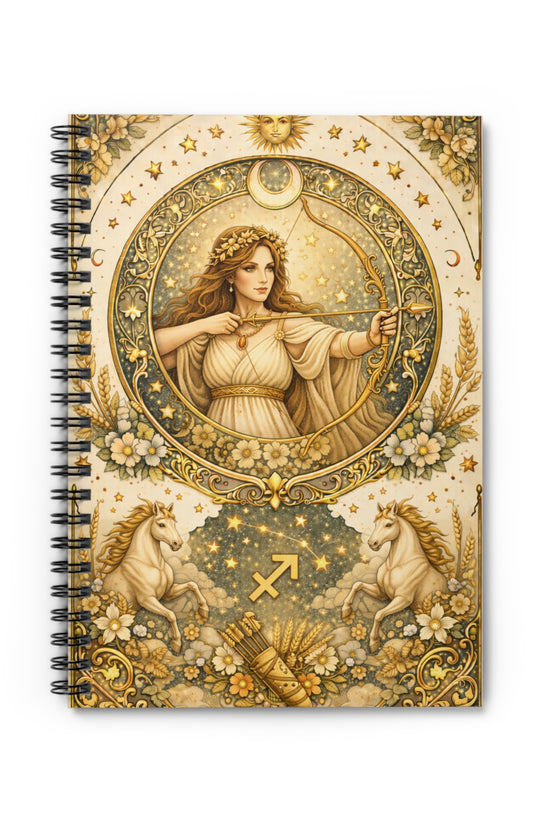 Celstial Sagittarius Spiral Notebook by Grace Canvas Shop