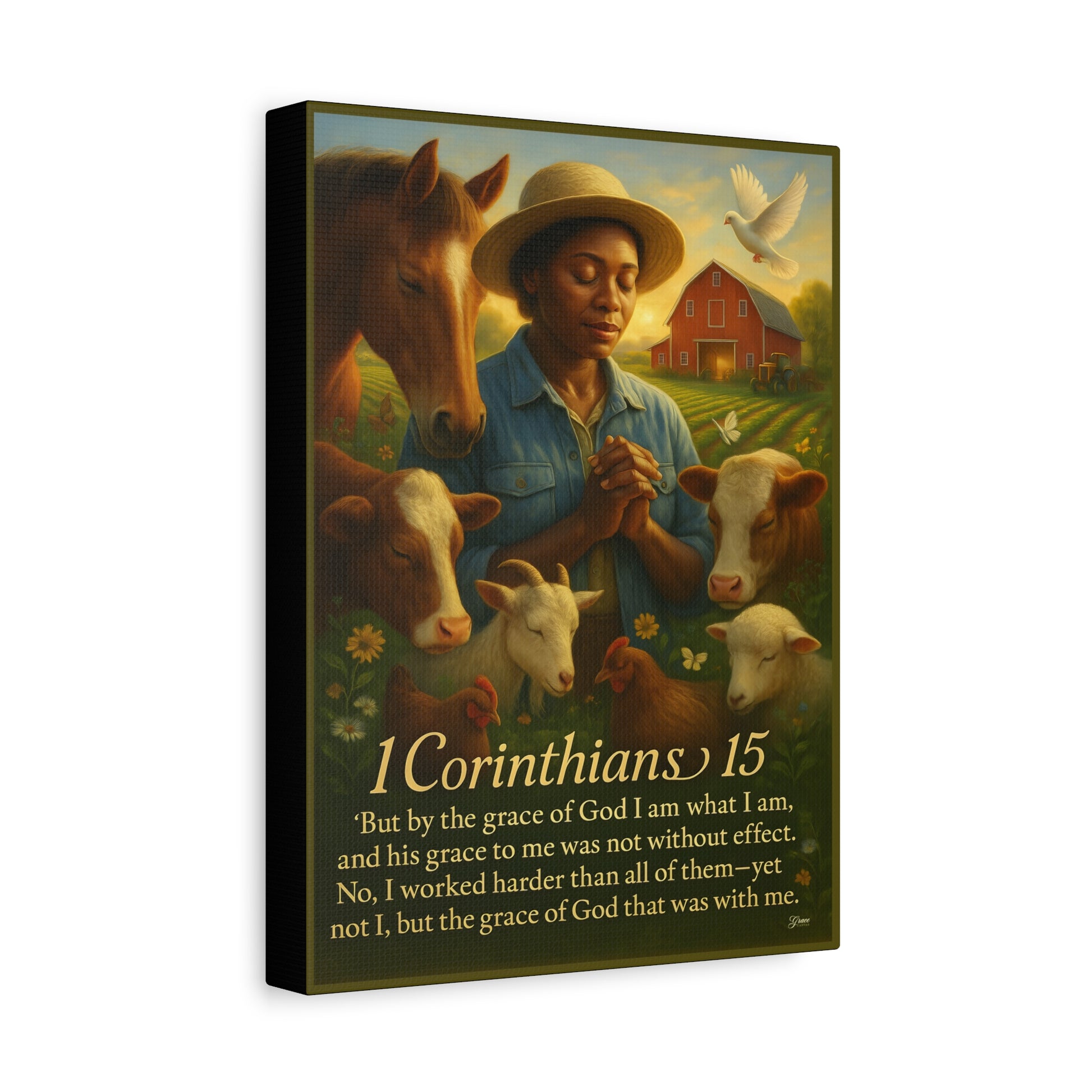 Farm & Faith 1 Corinthians 15 Inspirational Canvas Wall Art by Grace Canvas.shop