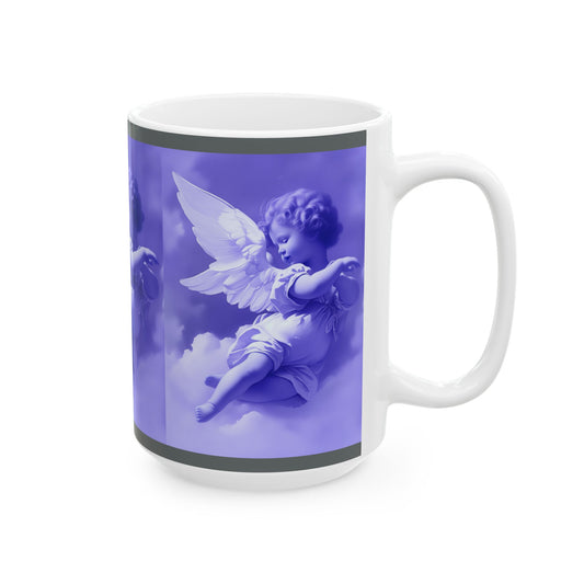 Purple Vintage Cherub Angel Ceramic Mug (11oz & 15oz)