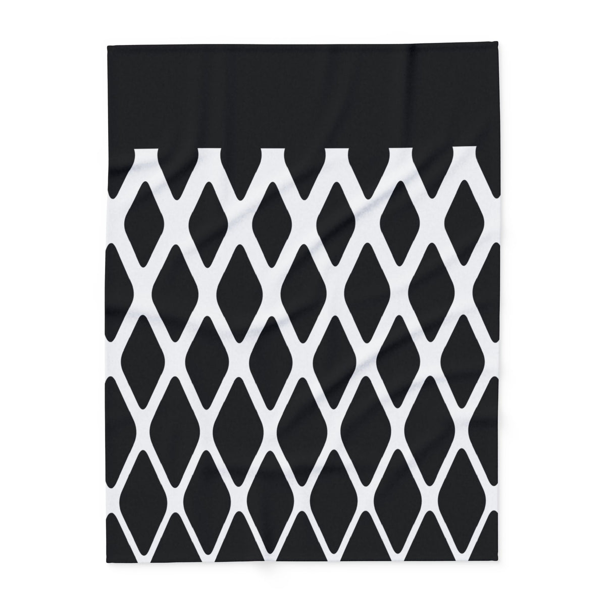 Arctic Fleece Blanket - Monochrome Geometric Diamond Pattern Cozy Throw