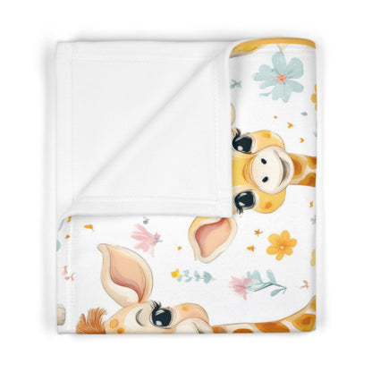 Giraffe Baby Blanket - Soft Fleece Nursery Throw with Cute Giraffe Print