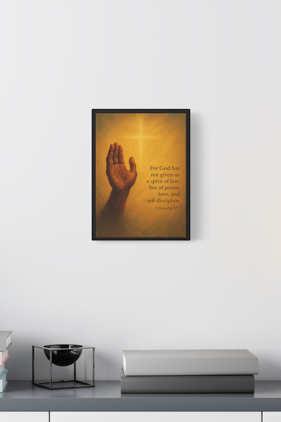 2 Timothy 1:7 Prayer Quote Religious Canvas Wall Art by Grace Canvas.shop