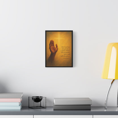2 Timothy 1:7 Prayer Quote Religious Canvas Wall Art by Grace Canvas.shop
