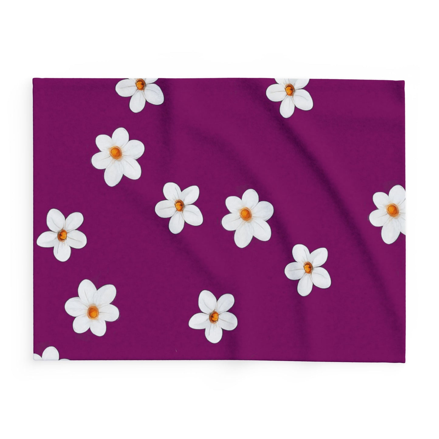Plum Daisy Fleece Blanket – Cozy Floral Throw for Home & Gifts