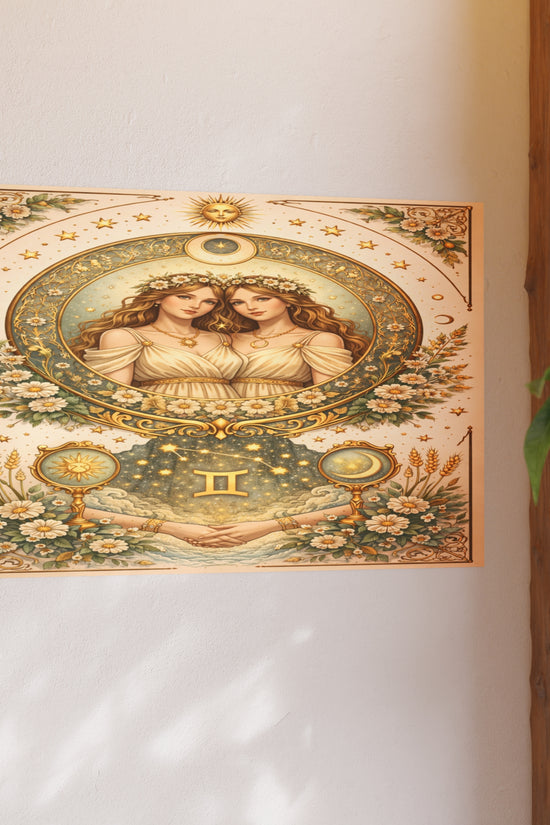 Celstial Gemini Zodiac Art Poster by Grace Canvas Shop