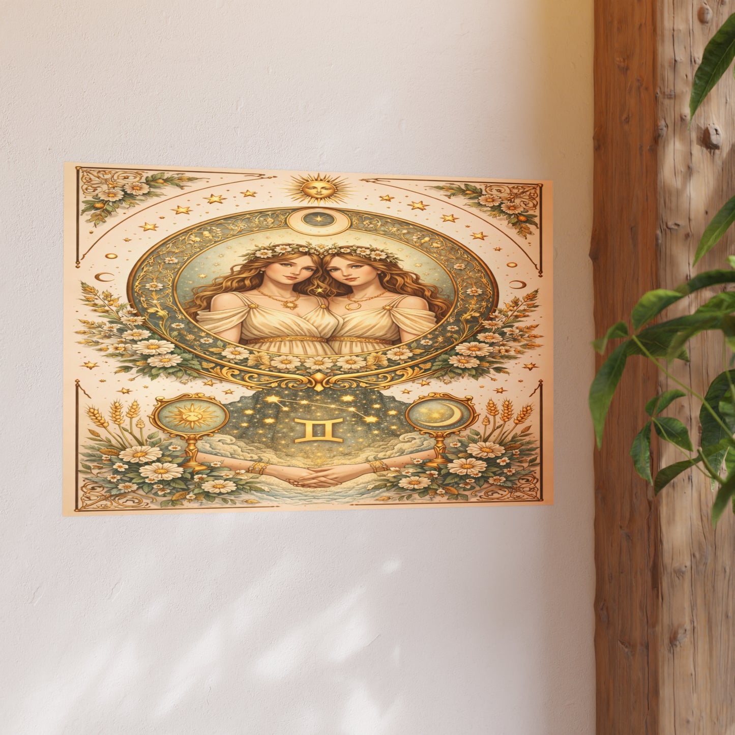 Celstial Gemini Zodiac Art Poster