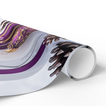 Merry Christmas Reindeer & Purple Gift Wrapping Paper
