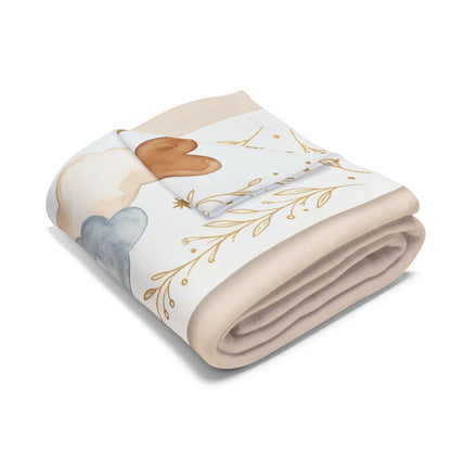 You Are Loved Fleece Blanket — Soft Baby/Nursery Throw with Hearts, Clouds & Doves