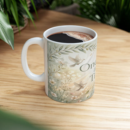One Day at a Time Ceramic Mug — Inspirational Floral Coffee Cup (11oz, 15oz)