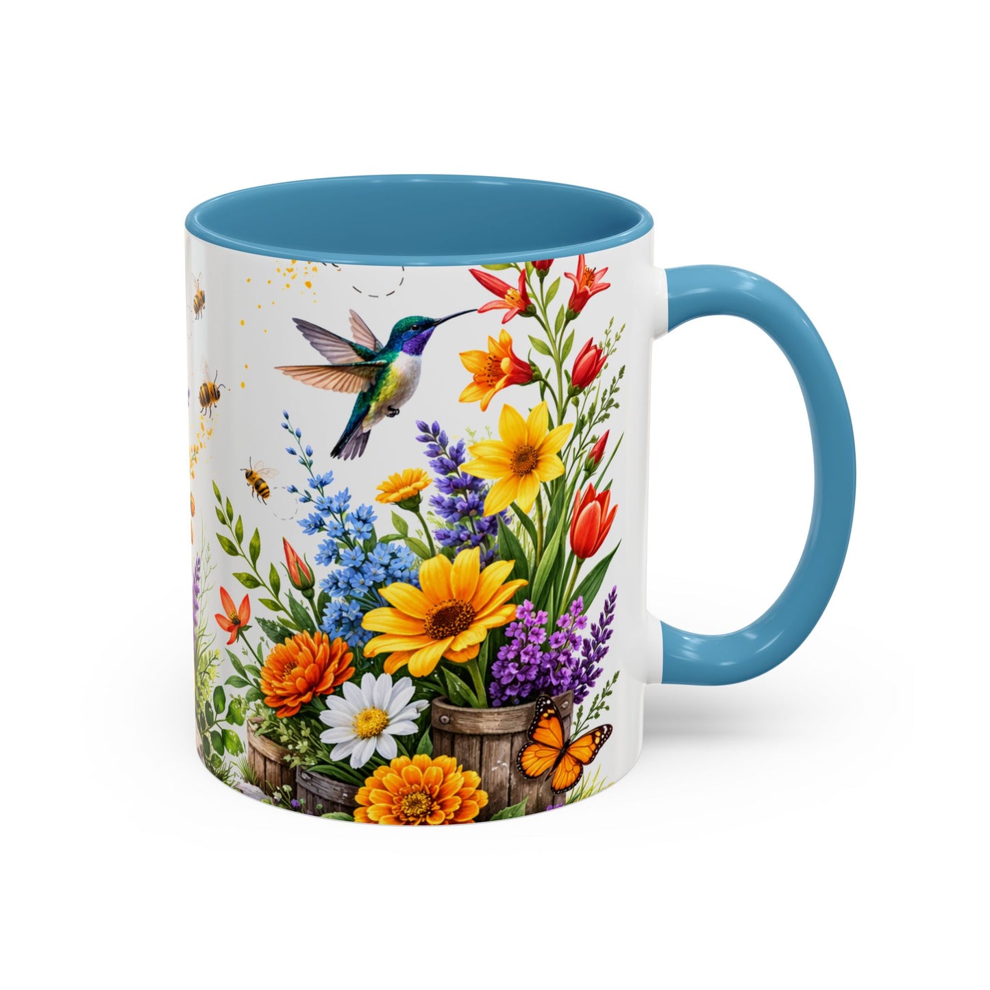 Floral Hummingbird Coffee Mug 11/15oz by Grace Canvas Shop