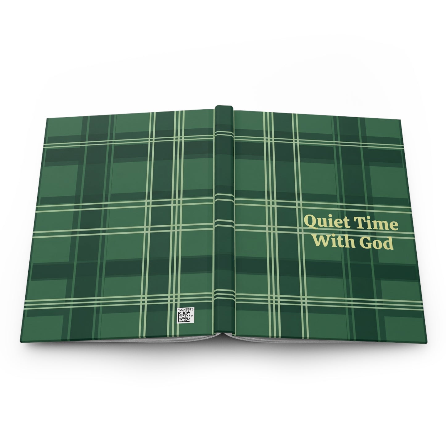 Quiet Time With God Green Plaid Hardcover Journal