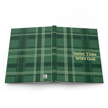 Quiet Time With God Green Plaid Hardcover Journal