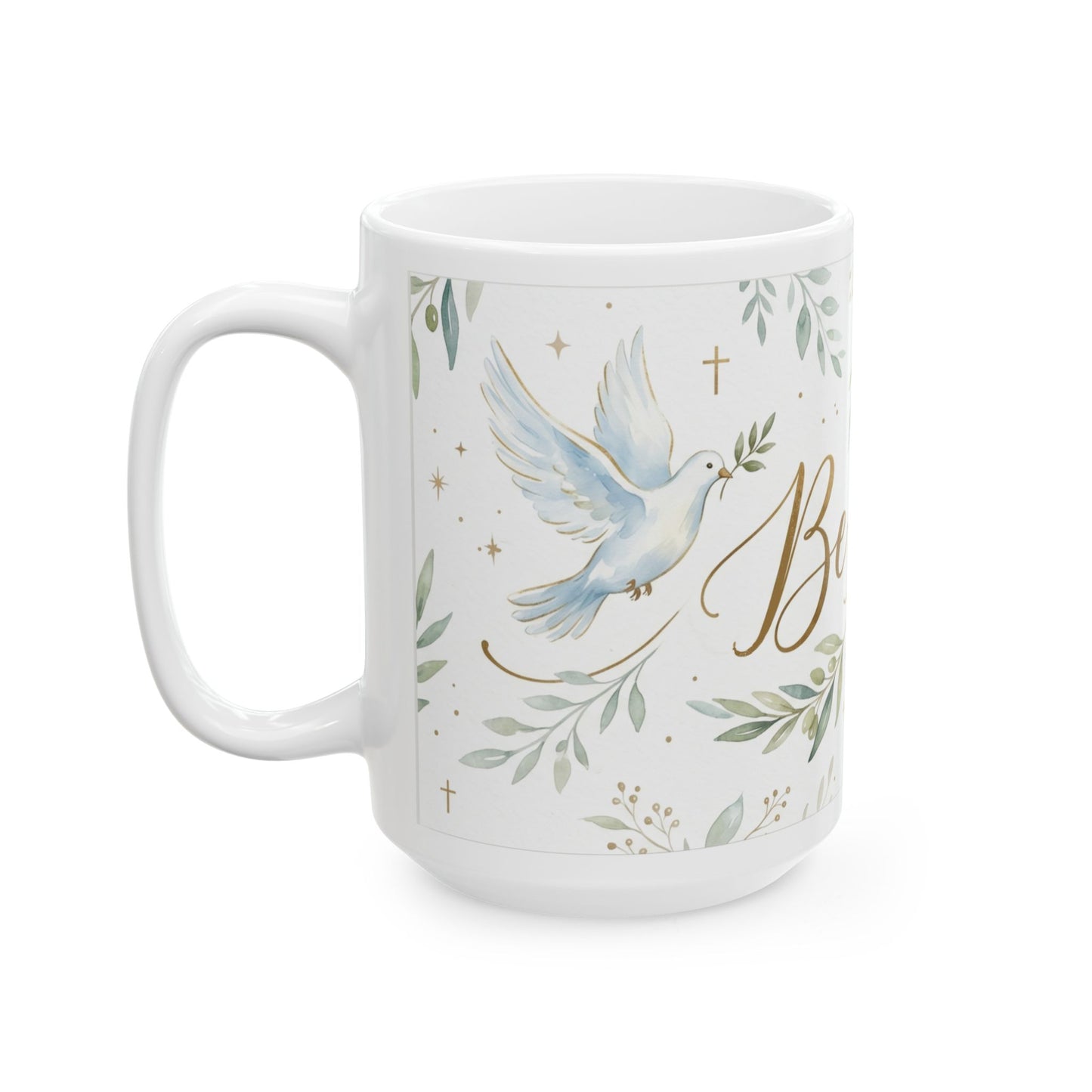 Be Still Ceramic Mug — Floral Inspirational Coffee Cup (11oz & 15oz)