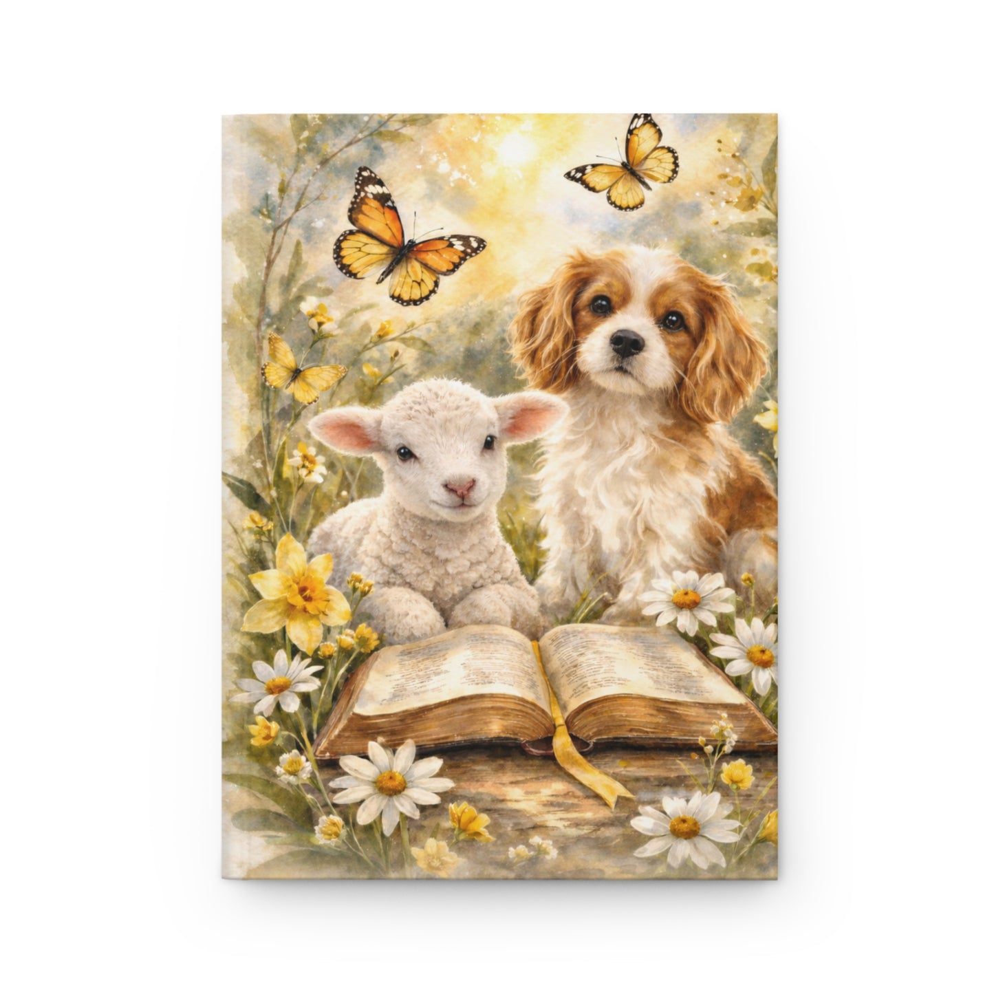 Lamb & Puppy Hardcover Journal by Grace Canvas Shop