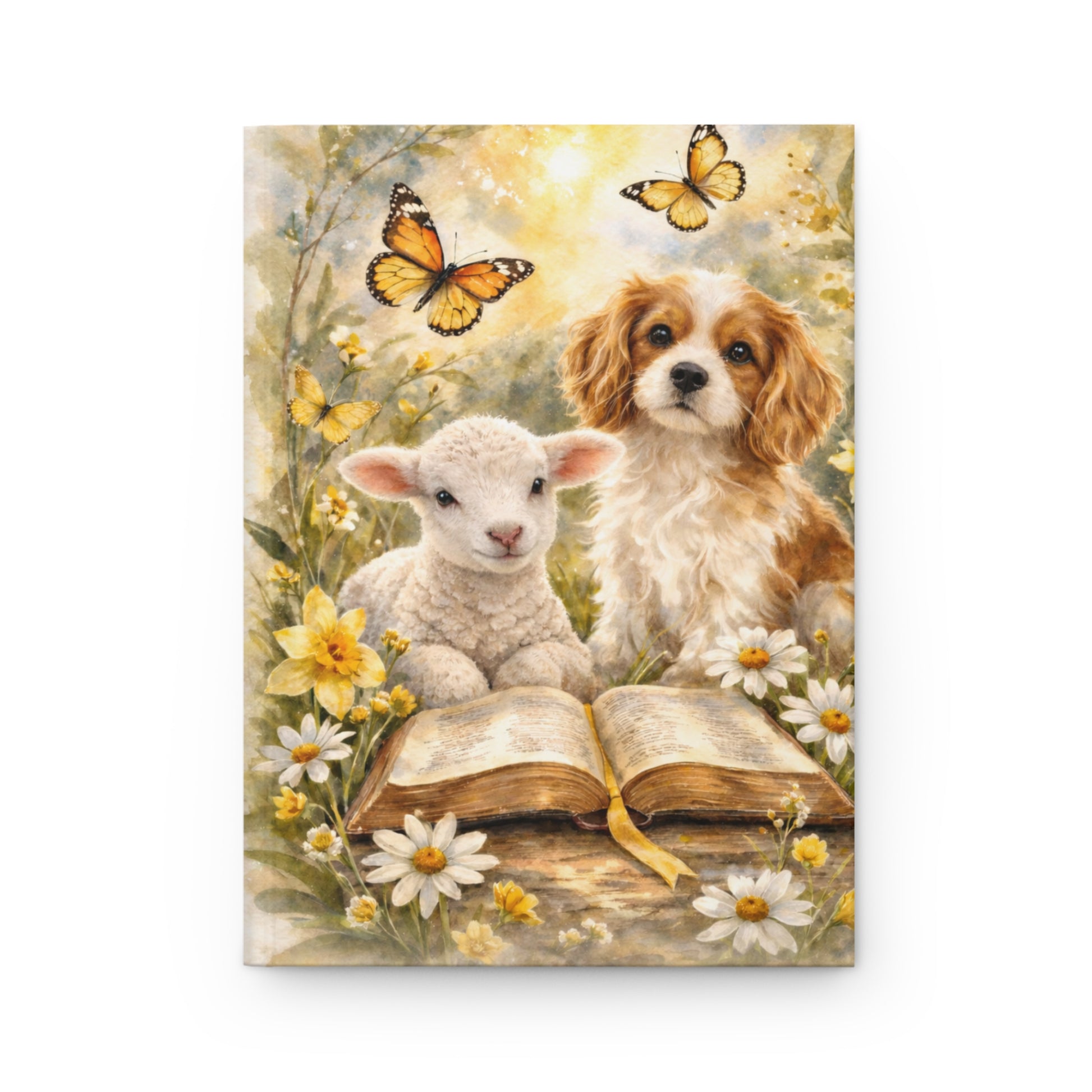 Lamb & Puppy Hardcover Journal by Grace Canvas Shop