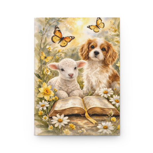Lamb & Puppy Hardcover Journal by Grace Canvas Shop