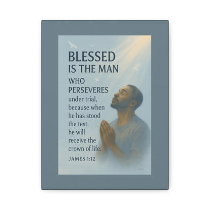 Canvas Wall Art James 1:12 Inspirational Prayer Print