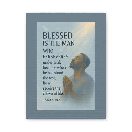Canvas Wall Art James 1:12 Inspirational Prayer Print