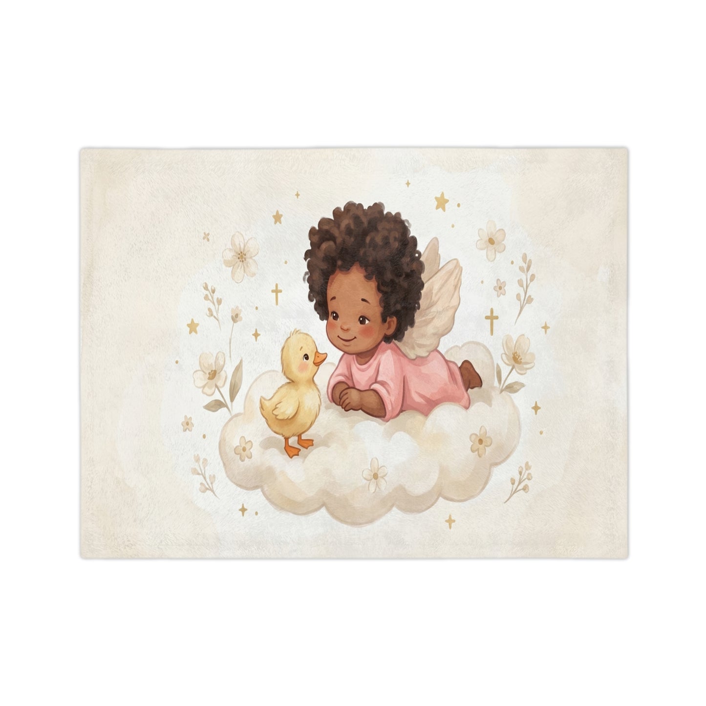 Best Friends Cute Angel & Duck Nursery Blanket