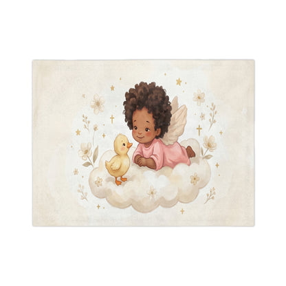 Best Friends Cute Angel & Duck Nursery Blanket
