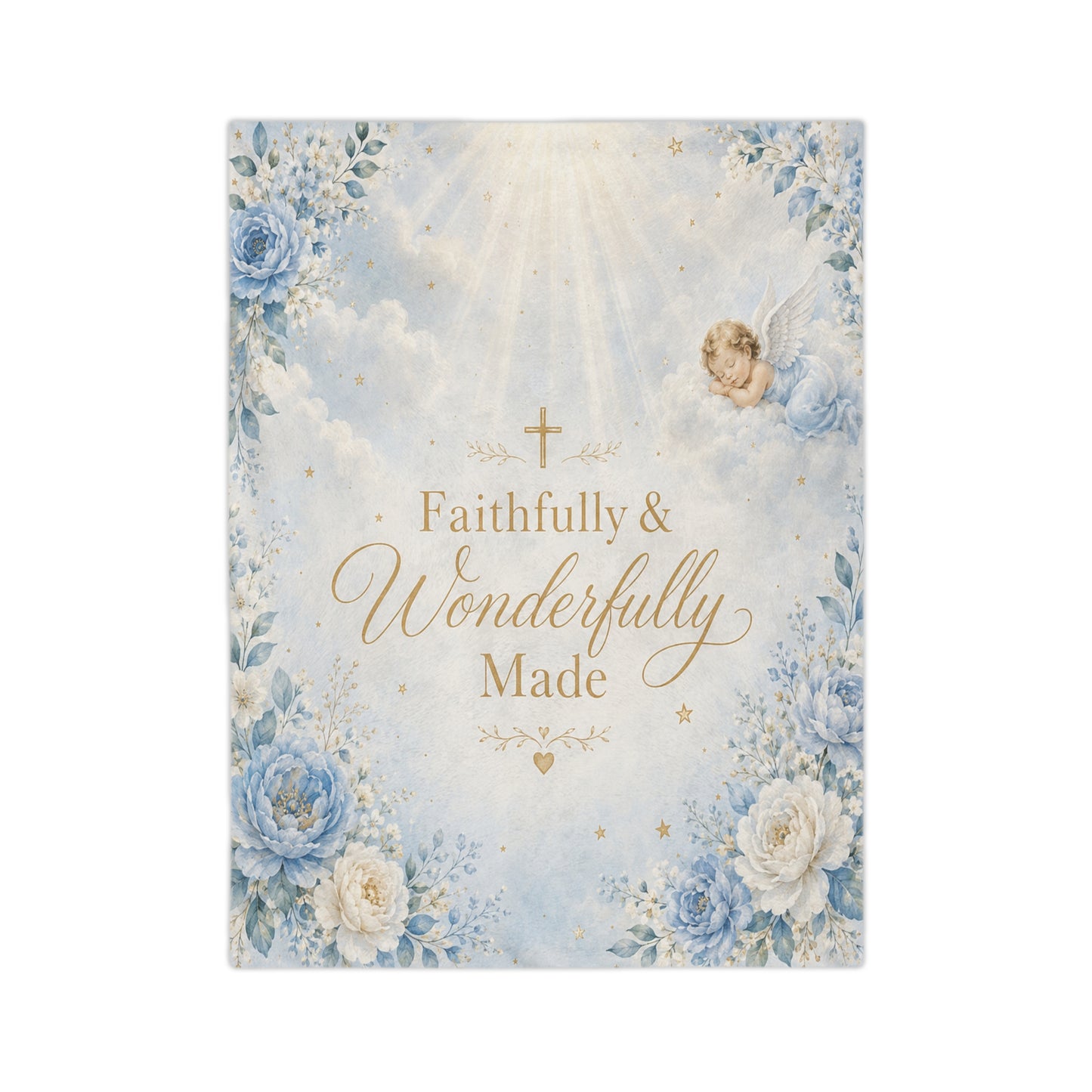 Boys Faithfully & Wonderfully Made Velveteen Blanket