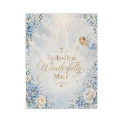 Boys Faithfully & Wonderfully Made Velveteen Blanket