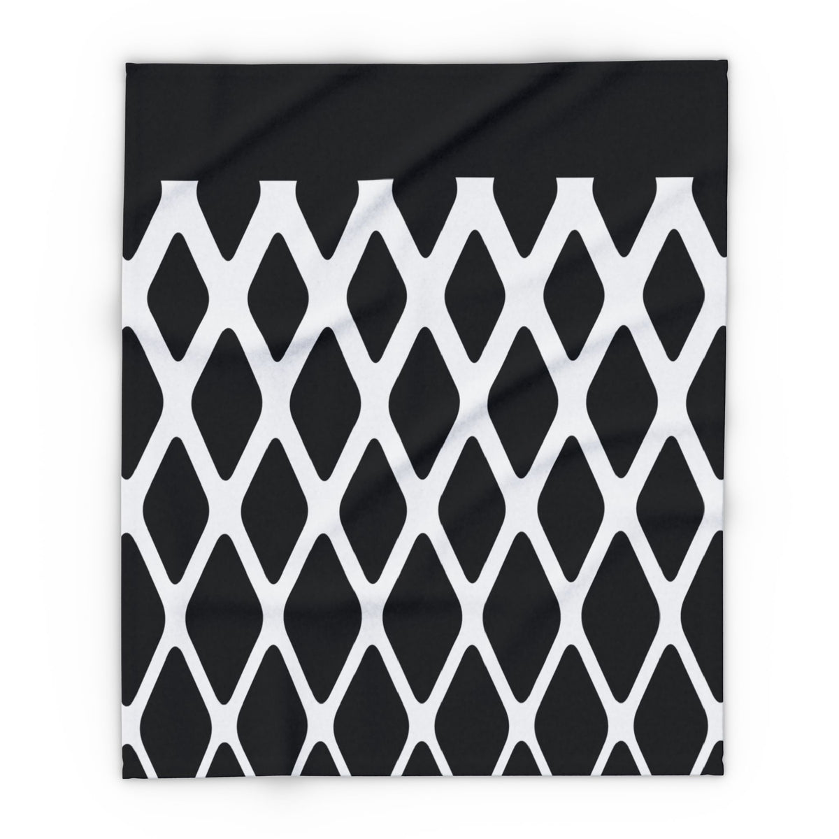 Arctic Fleece Blanket - Monochrome Geometric Diamond Pattern Cozy Throw