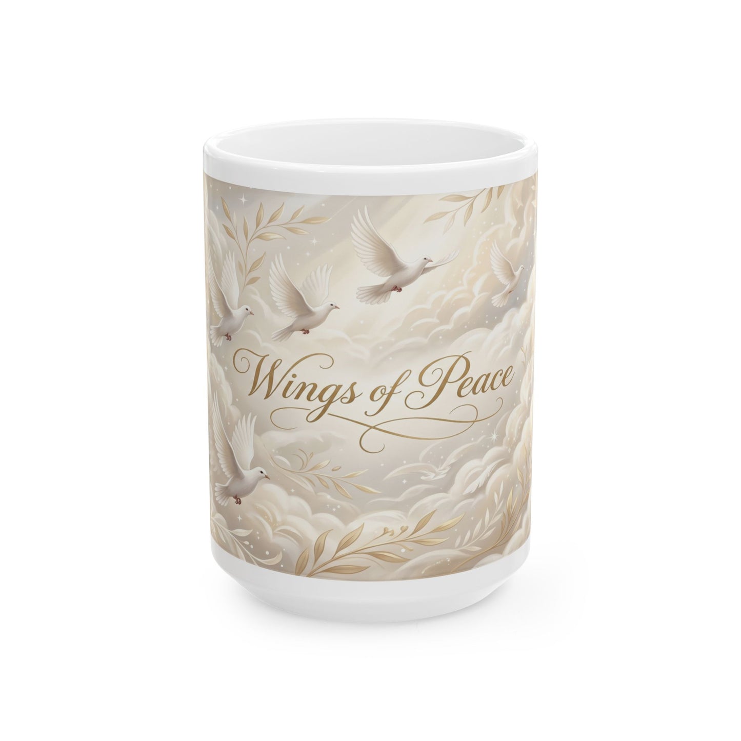 Wings of Peace Ceramic Mug — Dove Peace Inspirational Coffee Cup (11oz & 15oz)
