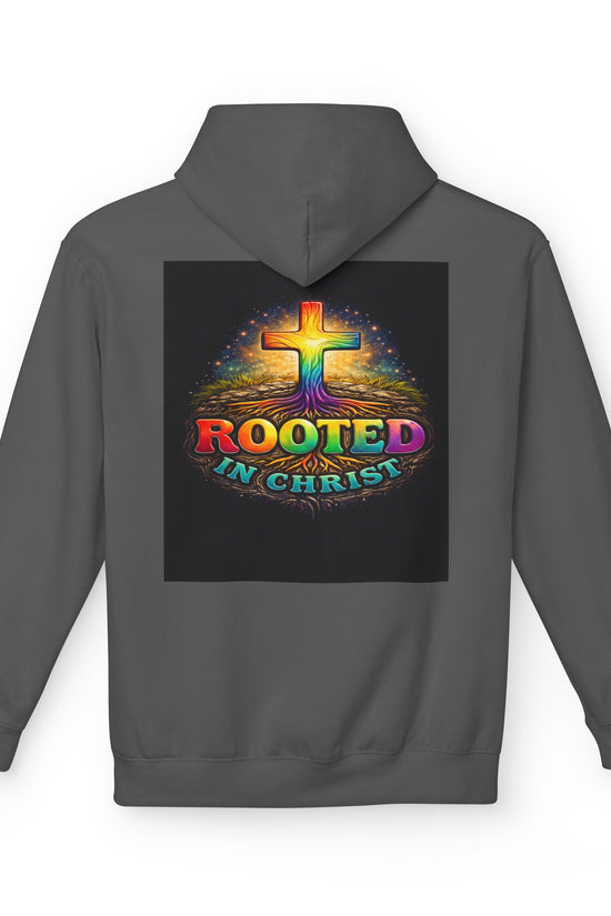 Rooted in Christ Hoodie —Unisex Christian Cross Faith Sweatshirt by Grace Canvas.shop