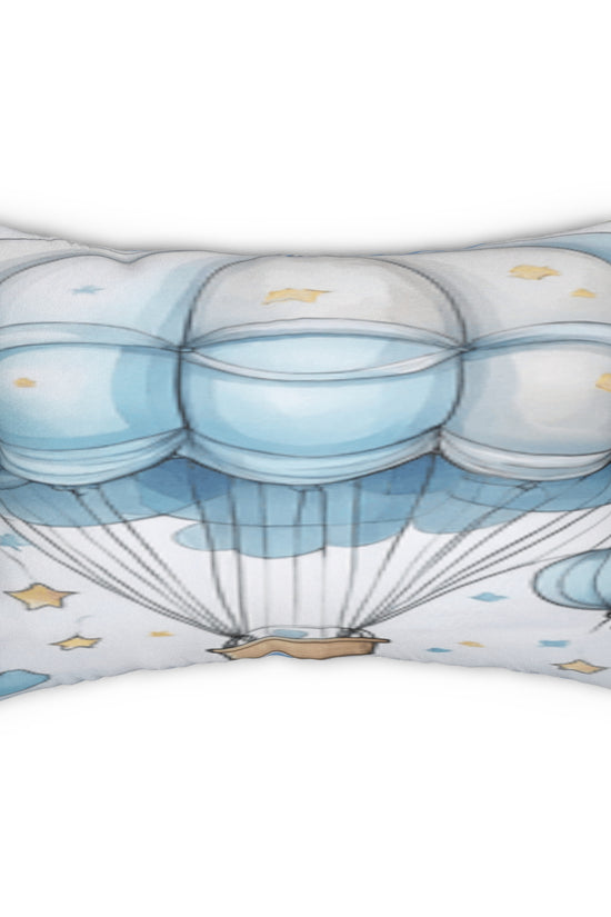 Hot Air Balloon Nursery Lumbar Pillow — Blue Baby Decor by Grace Canvas Shop