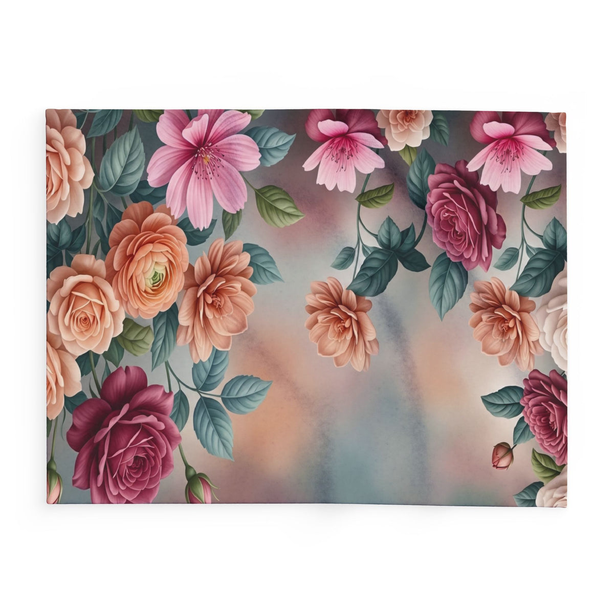 Floral Vintage Fleece Blanket — Rose Garden Arctic Throw