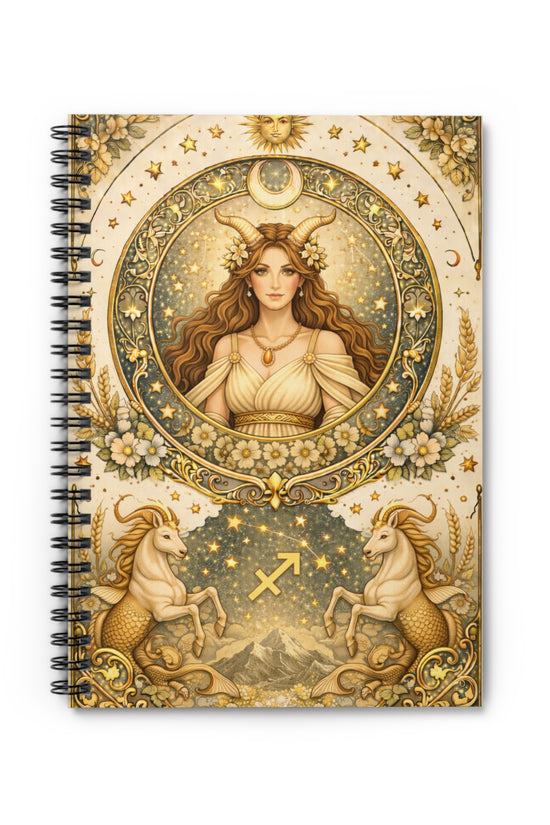 Celstial Capricorn Spiral Notebook by Grace Canvas Shop