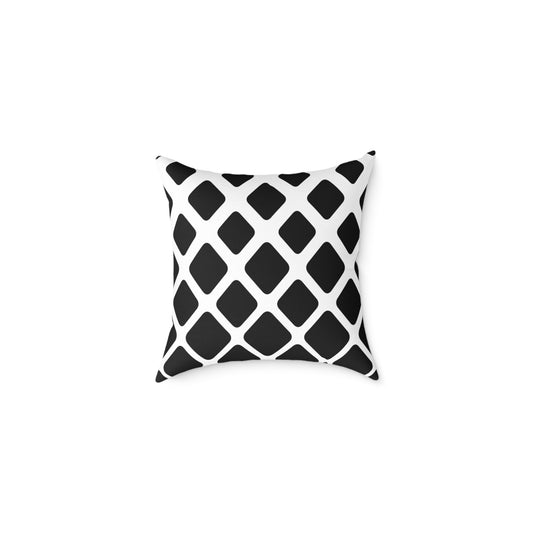 Geometric Black & White Throw Pillow — Modern Lattice Square Cushion