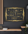 Deus Gold Script Matte Canvas Wall Art Black & Gold Religious Typography by Grace Canvas Shop