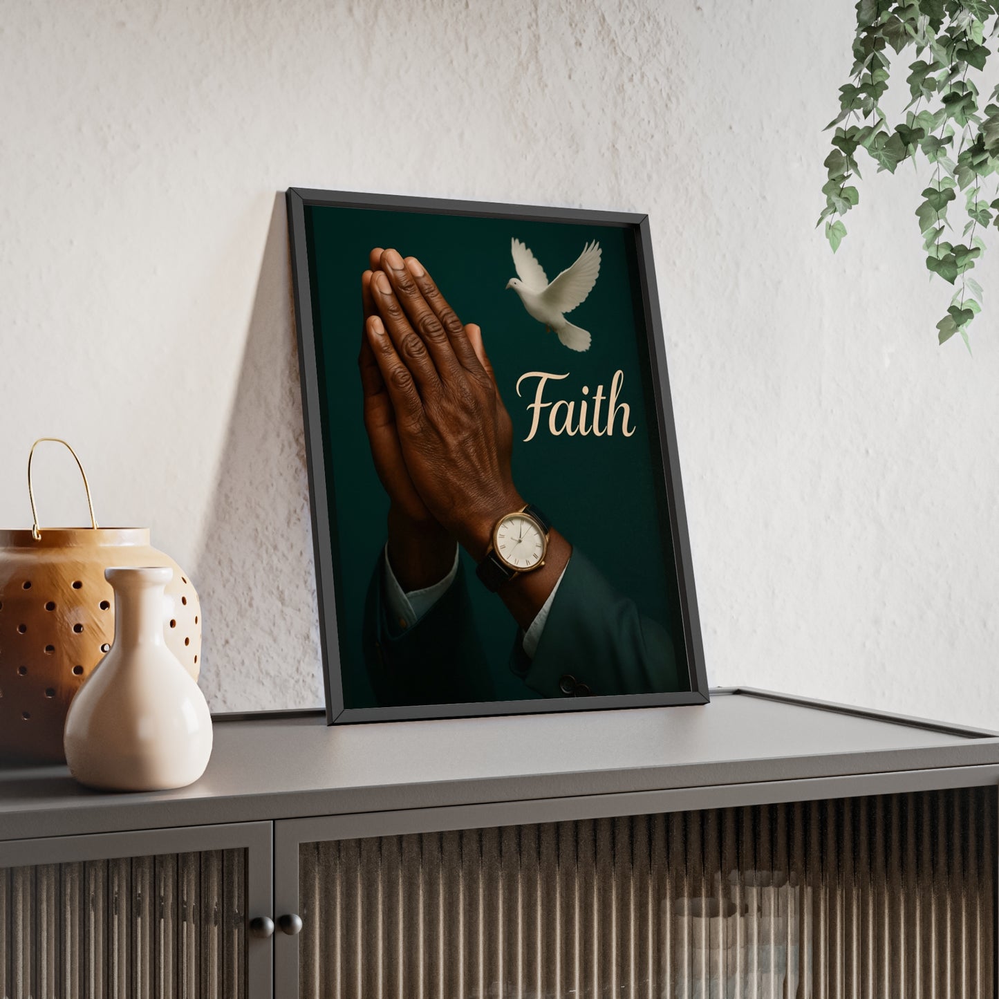 Man's Faith Prayer Framed Poster