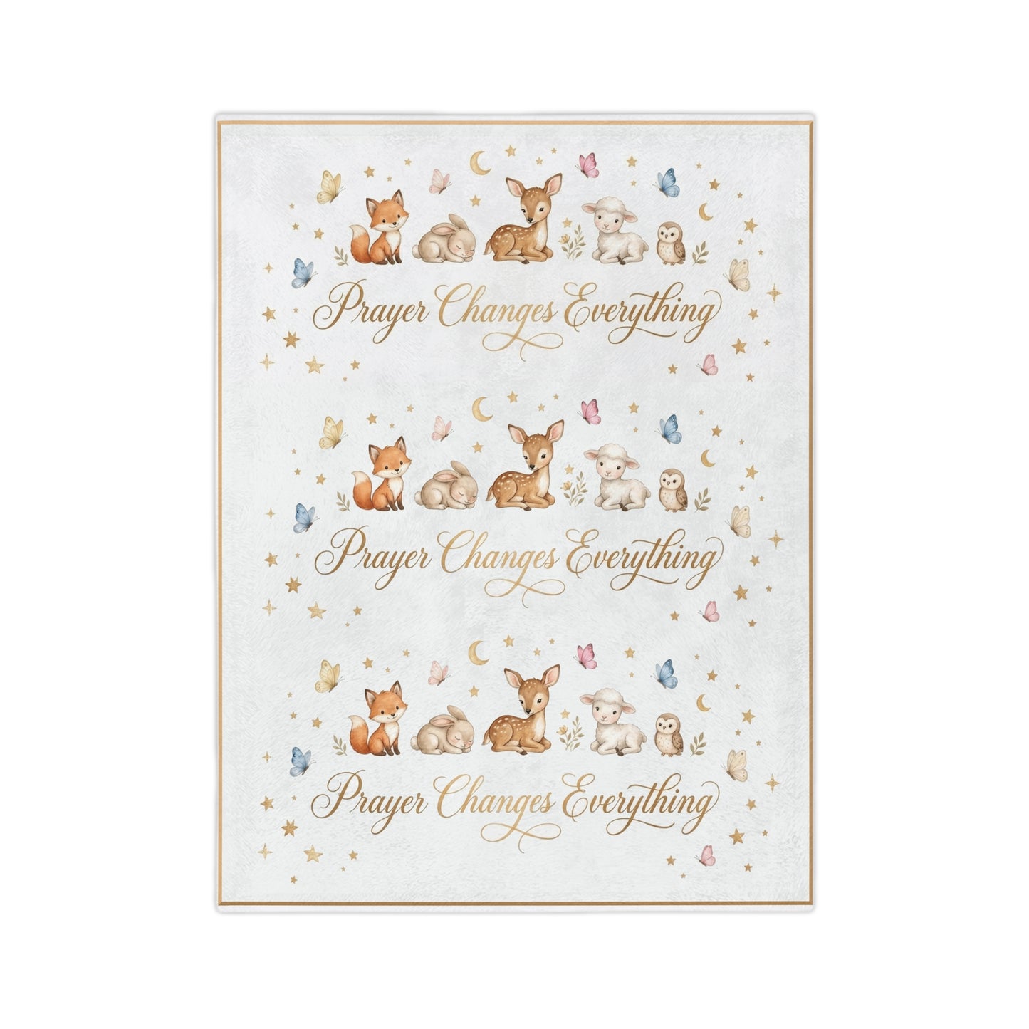 Prayer Changes Everything Baby Animal Nursery Throw