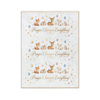 Prayer Changes Everything Baby Animal Nursery Throw