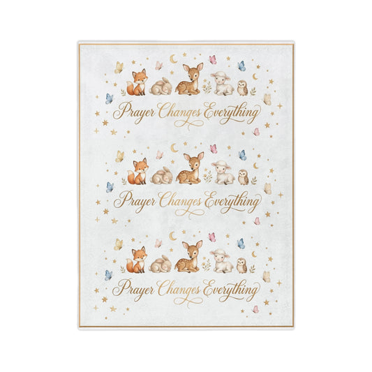 Prayer Changes Everything Baby Animal Nursery Throw