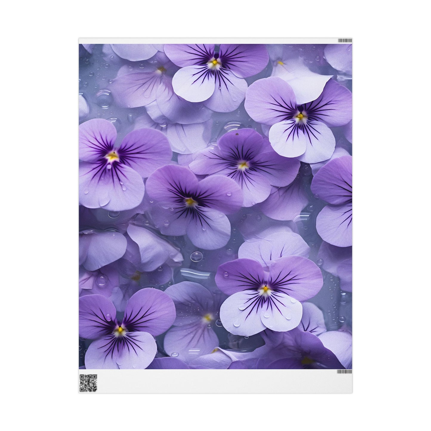 Floral Violet Pansy Wrapping Paper Roll — Purple Pansy Gift Wrap for Mother’s Day & Birthdays