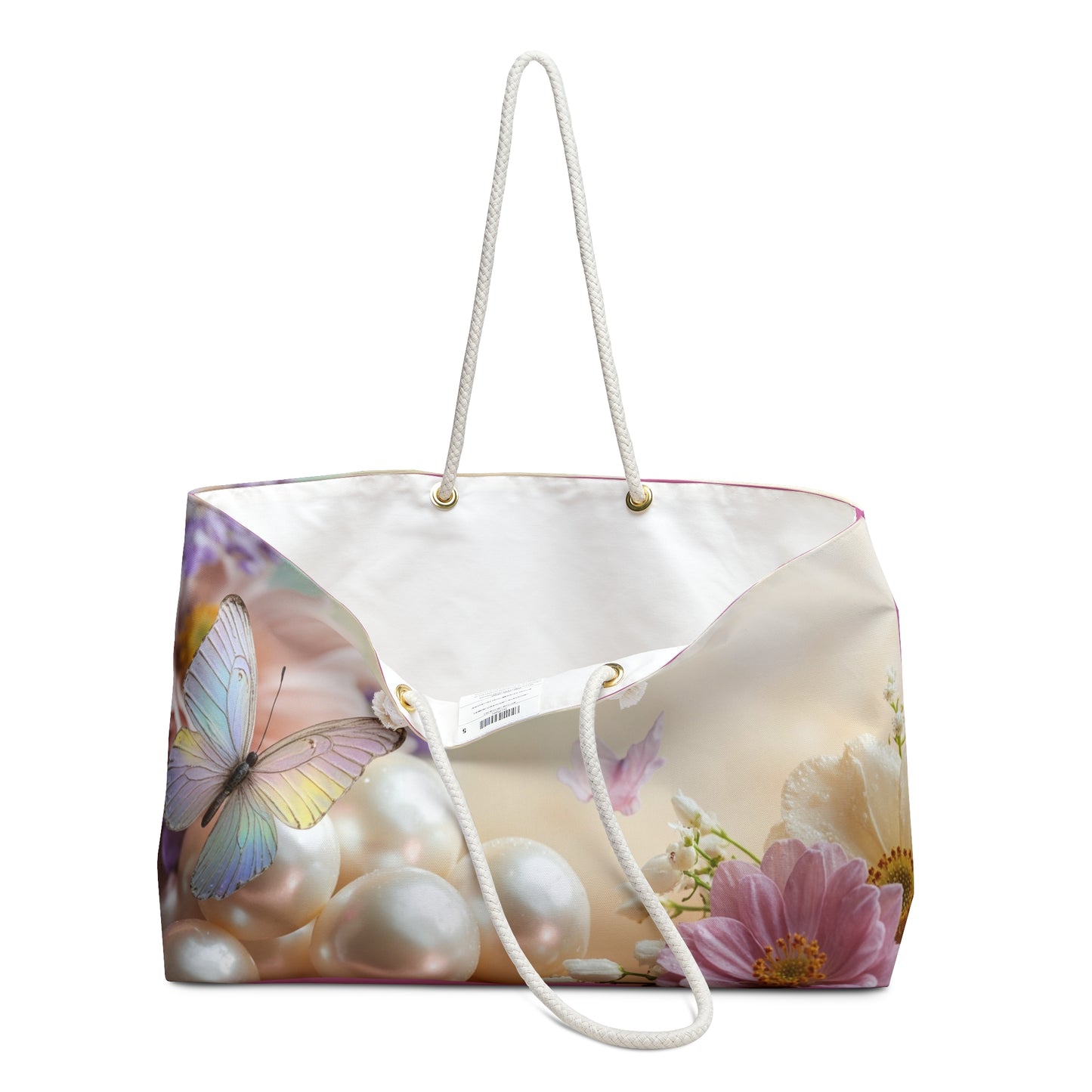 Butterfly Pearl Weekender Bag — Floral Travel Tote by Grace Canvas Shop