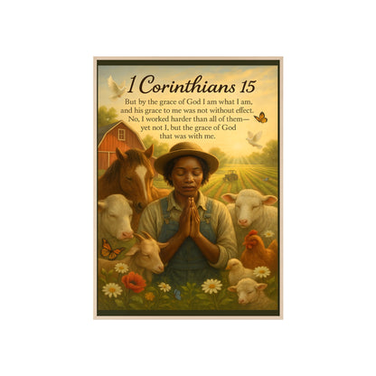 1 Corinthians 15 Prayer Farm Poster — Framed Inspirational Bible Verse Wall Art