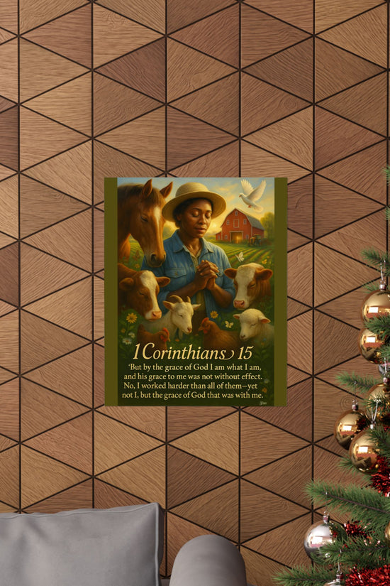 POSTER - Farm & Faith 1 Corinthians 15 v2 Inspirational Poster by Grace Canvas Shop