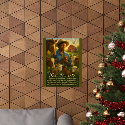POSTER - Farm & Faith 1 Corinthians 15 v2 Inspirational Poster