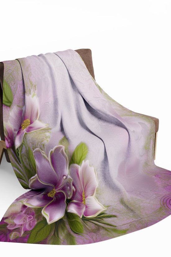 Floral Pink Vintage Fleece Blanket