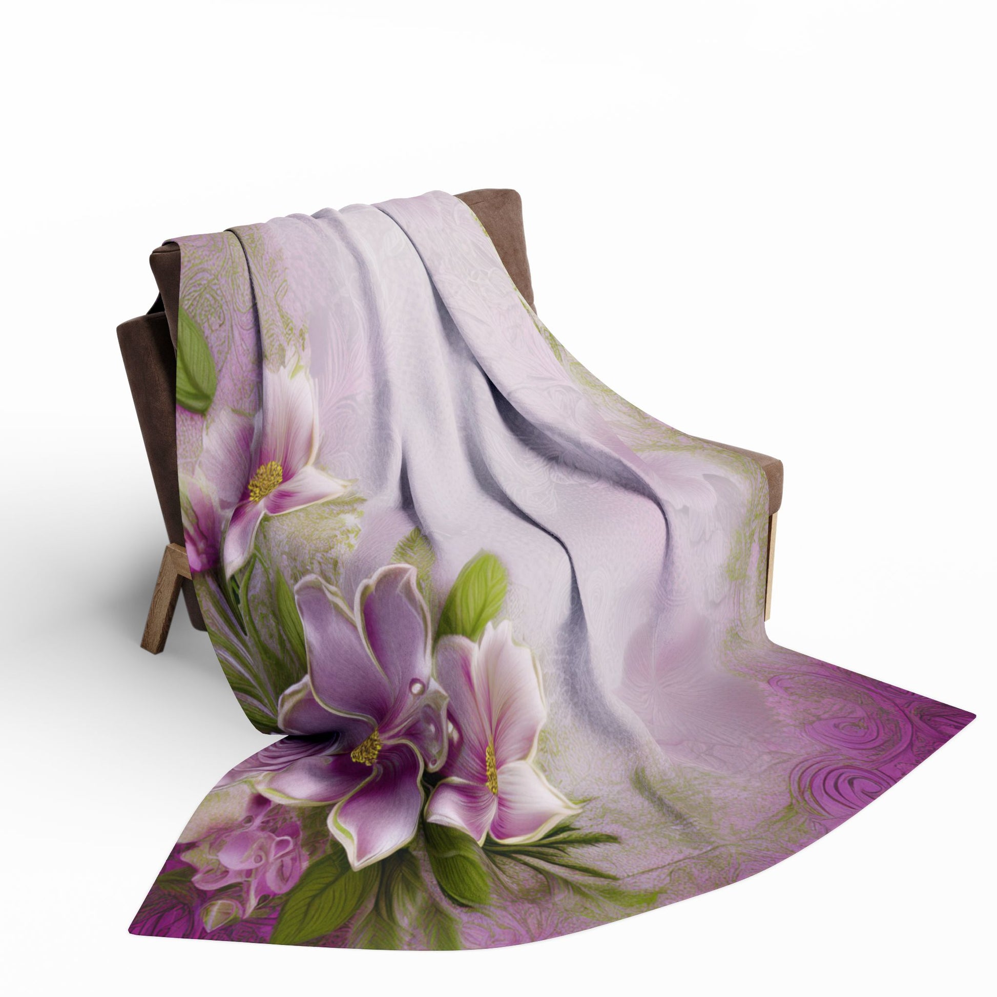 Floral Pink Vintage Fleece Blanket